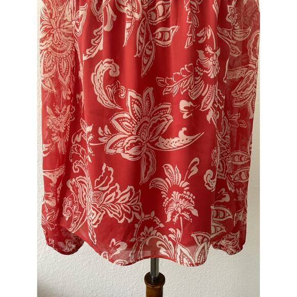 Evereve Top Women Blouse Pullover Floral Multicolor Tie Neck Shirt - Picture 10 of 12